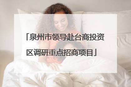泉州市领导赴台商投资区调研重点招商项目