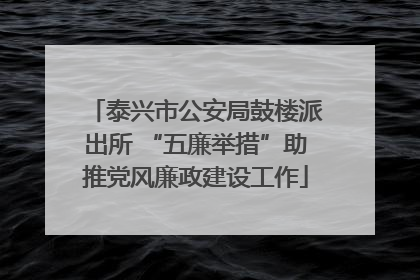 泰兴市公安局鼓楼派出所 “五廉举措”助推党风廉政建设工作