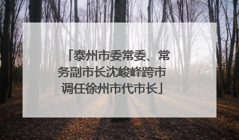 泰州市委常委、常务副市长沈峻峰跨市调任徐州市代市长