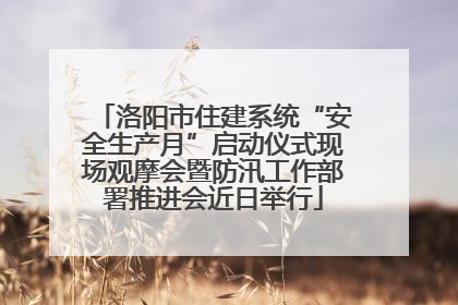 洛阳市住建系统“安全生产月”启动仪式现场观摩会暨防汛工作部署推进会近日举行