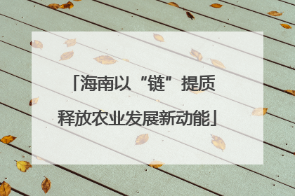 海南以“链”提质 释放农业发展新动能