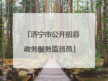济宁市公开招募政务服务监督员