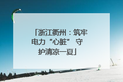 浙江衢州：筑牢电力“心脏” 守护清凉一夏