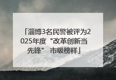 淄博3名民警被评为2025年度“改革创新当先锋” 市级榜样