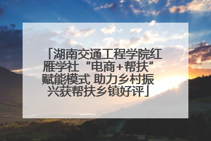 湖南交通工程学院红雁学社“电商+帮扶”赋能模式 助力乡村振兴获帮扶乡镇好评