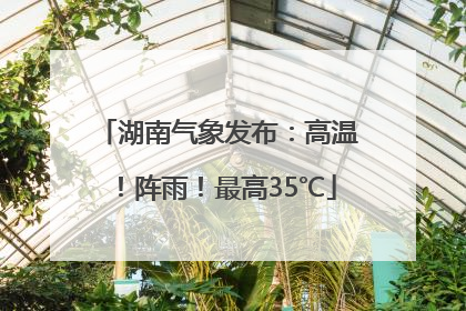 湖南气象发布：高温！阵雨！最高35℃