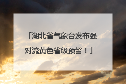 湖北省气象台发布强对流黄色省级预警！