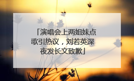 演唱会上两姐妹点歌引热议，刘若英深夜发长文致歉