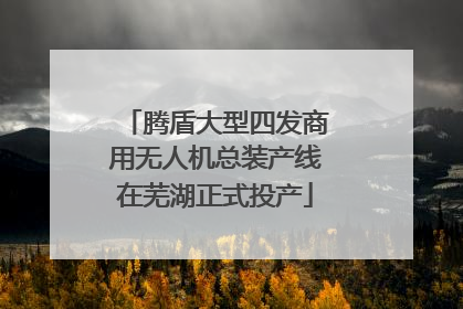 腾盾大型四发商用无人机总装产线在芜湖正式投产