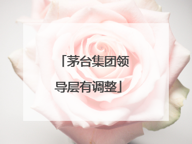 茅台集团领导层有调整