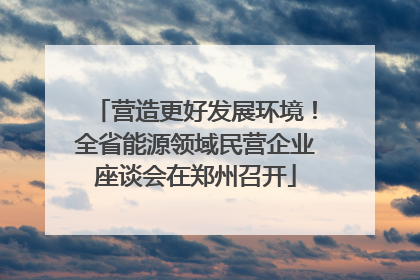 营造更好发展环境！全省能源领域民营企业座谈会在郑州召开