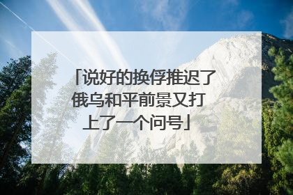 说好的换俘推迟了 俄乌和平前景又打上了一个问号