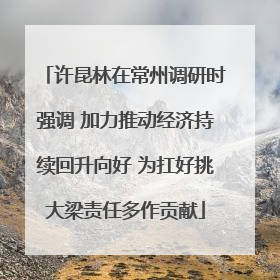 许昆林在常州调研时强调 加力推动经济持续回升向好 为扛好挑大梁责任多作贡献
