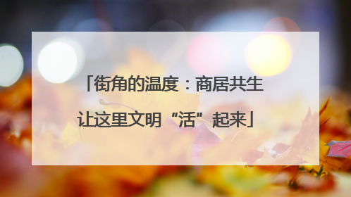 街角的温度：商居共生让这里文明“活”起来