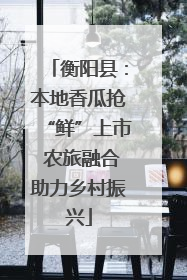 衡阳县：本地香瓜抢“鲜”上市 农旅融合助力乡村振兴