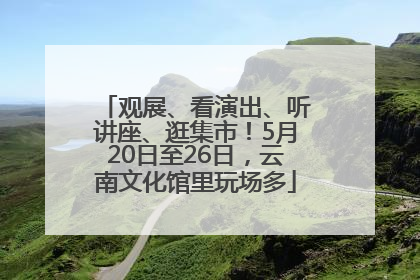 观展、看演出、听讲座、逛集市！5月20日至26日，云南文化馆里玩场多