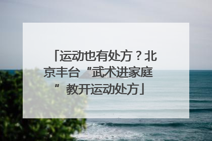 运动也有处方？北京丰台“武术进家庭”教开运动处方