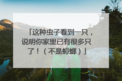这种虫子看到一只，说明你家里已有很多只了！（不是蟑螂）