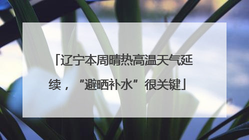 辽宁本周晴热高温天气延续，“避晒补水”很关键