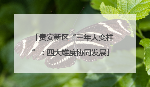 贵安新区“三年大变样”：四大维度协同发展