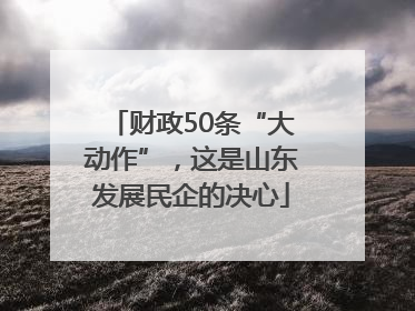 财政50条“大动作”，这是山东发展民企的决心