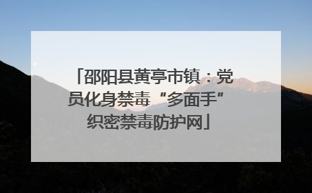 邵阳县黄亭市镇：党员化身禁毒“多面手” 织密禁毒防护网