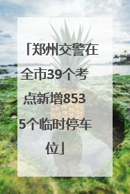 郑州交警在全市39个考点新增8535个临时停车位