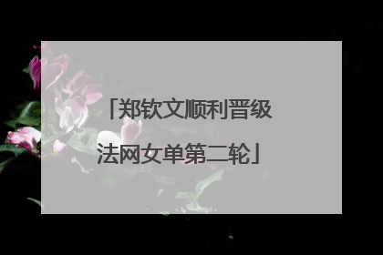郑钦文顺利晋级法网女单第二轮