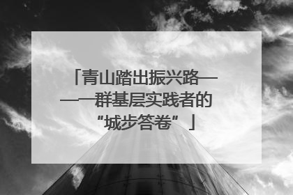 青山踏出振兴路——一群基层实践者的“城步答卷”