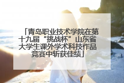 青岛职业技术学院在第十九届“挑战杯”山东省大学生课外学术科技作品竞赛中斩获佳绩