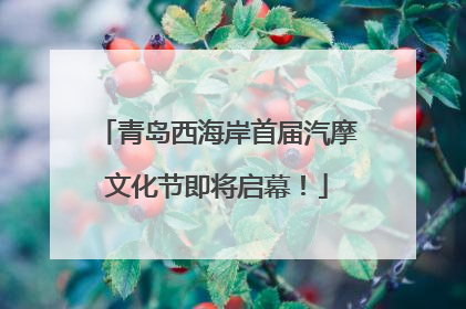 青岛西海岸首届汽摩文化节即将启幕！