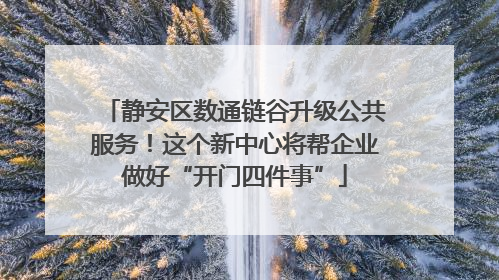 静安区数通链谷升级公共服务！这个新中心将帮企业做好“开门四件事”