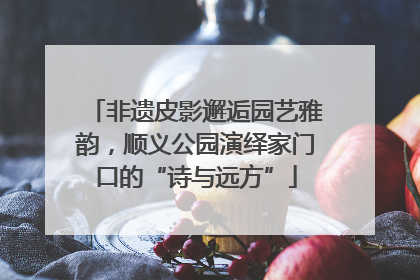 非遗皮影邂逅园艺雅韵，顺义公园演绎家门口的“诗与远方”