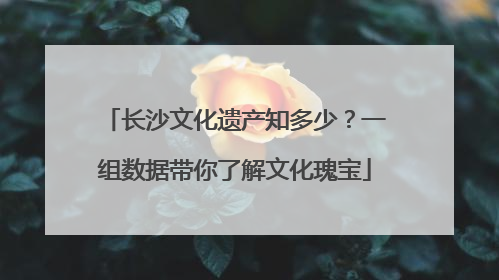 长沙文化遗产知多少？一组数据带你了解文化瑰宝