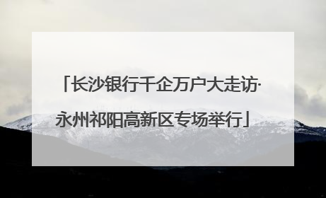 长沙银行千企万户大走访·永州祁阳高新区专场举行