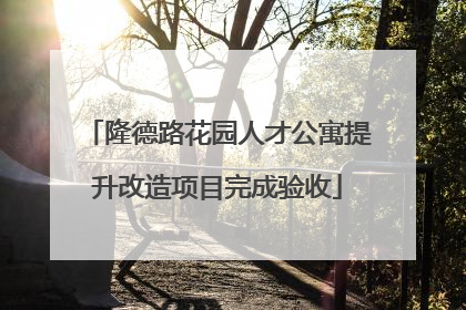 隆德路花园人才公寓提升改造项目完成验收