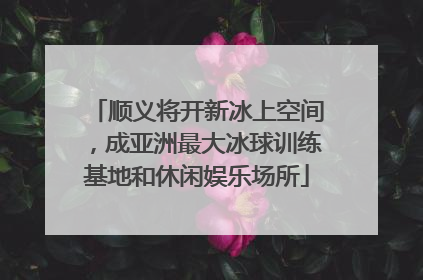 顺义将开新冰上空间，成亚洲最大冰球训练基地和休闲娱乐场所