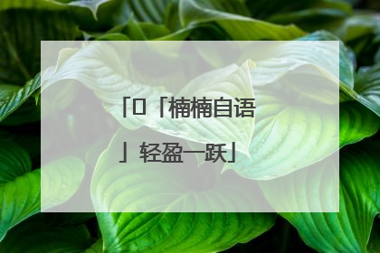 ﻿「楠楠自语」轻盈一跃