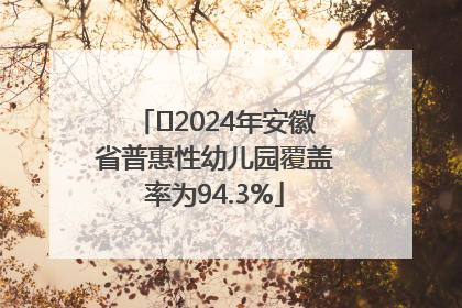 ﻿2024年安徽省普惠性幼儿园覆盖率为94.3%