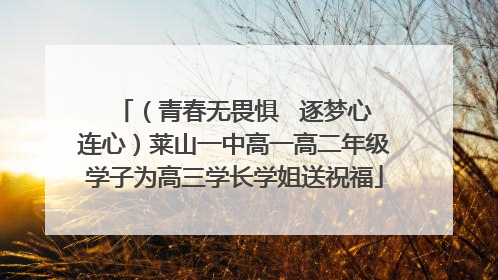 （青春无畏惧   逐梦心连心）莱山一中高一高二年级学子为高三学长学姐送祝福