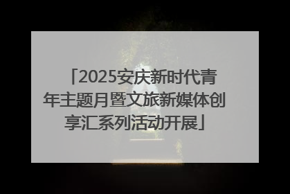 2025安庆新时代青年主题月暨文旅新媒体创享汇系列活动开展