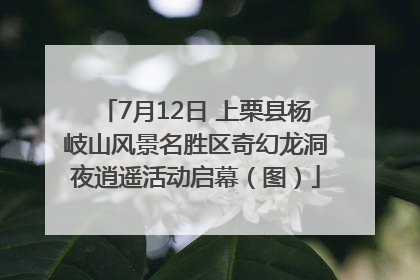 7月12日 上栗县杨岐山风景名胜区奇幻龙洞夜逍遥活动启幕（图）