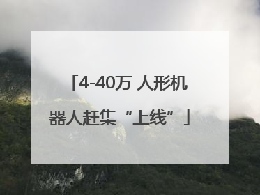4-40万 人形机器人赶集“上线”