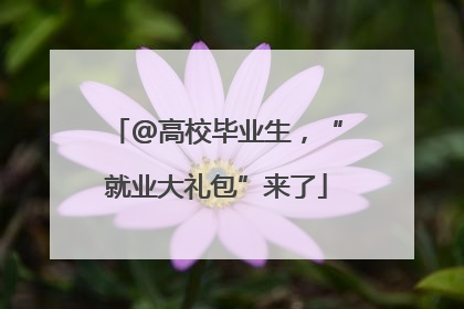 @高校毕业生，“就业大礼包”来了