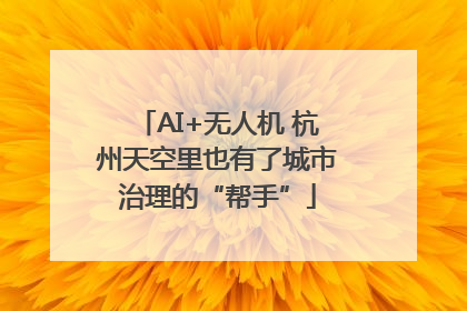 AI+无人机 杭州天空里也有了城市治理的“帮手”